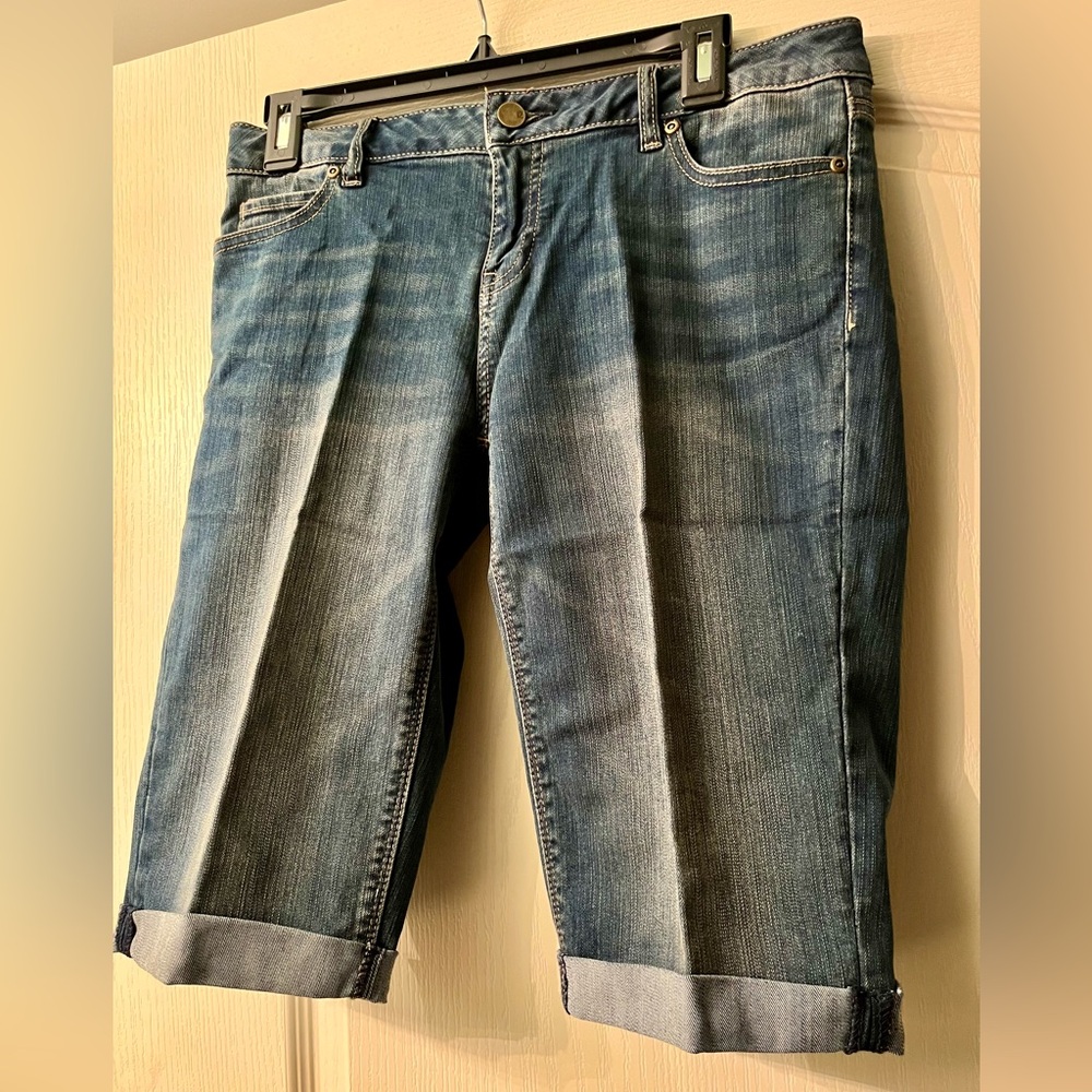 New York & Company Cuffed & Faded Jean Shorts